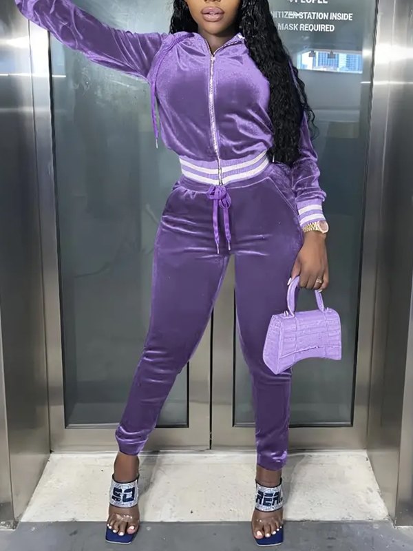 Goosudu Velvet Hoodie & Pants Set