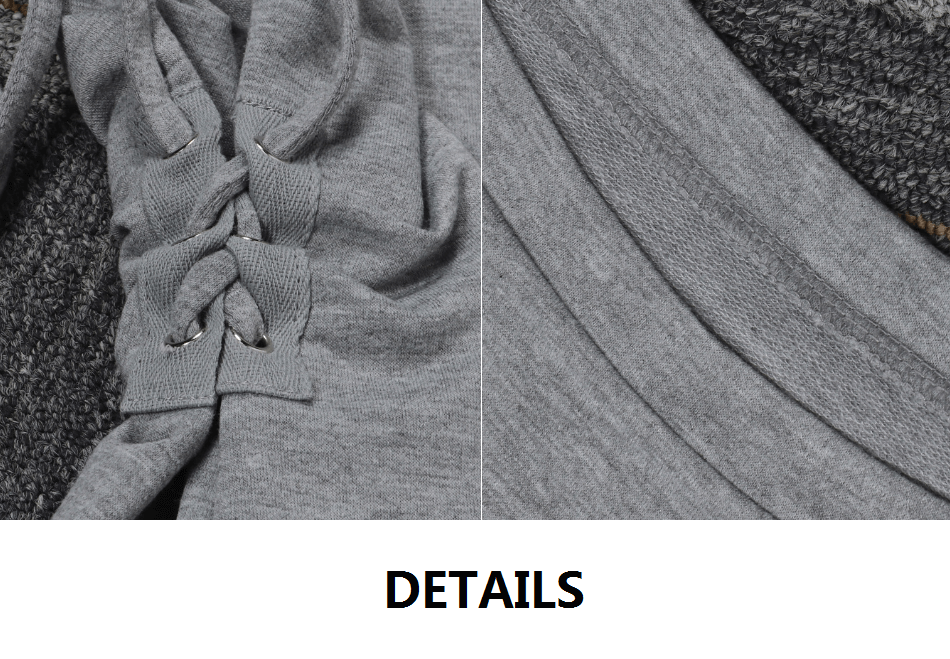 Goosudu Off Shoulder Lace-Up Sweatshirt Dress (4 Colors)