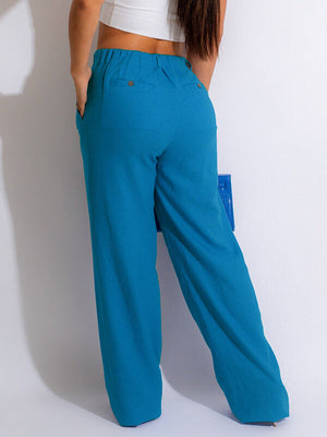 Goosudu Solid Straight-Leg Pants