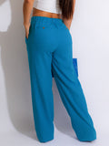 Goosudu Solid Straight-Leg Pants