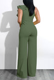Goosudu Casual Fashion Asymmetric Ruffle Jumpsuit