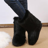 Goosudu Comfy Faux Fur Winter Warm Snow Boots