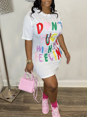 Goosudu Slogan Tee Dress
