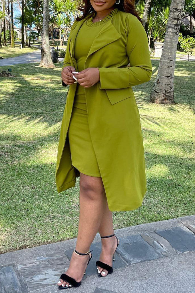 Goosudu Casual Daily Simplicity Patchwork Solid Color O Neck Long Sleeve Two Pieces