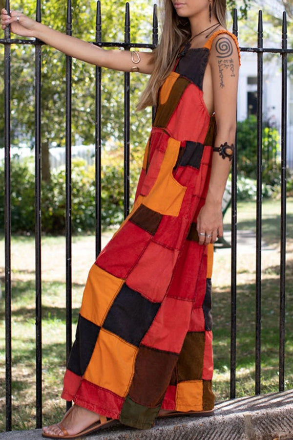 Goosudu Fashion Printed Boho Bib Pants