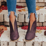 Goosudu Fashion Faux Leather Slip-On Boots