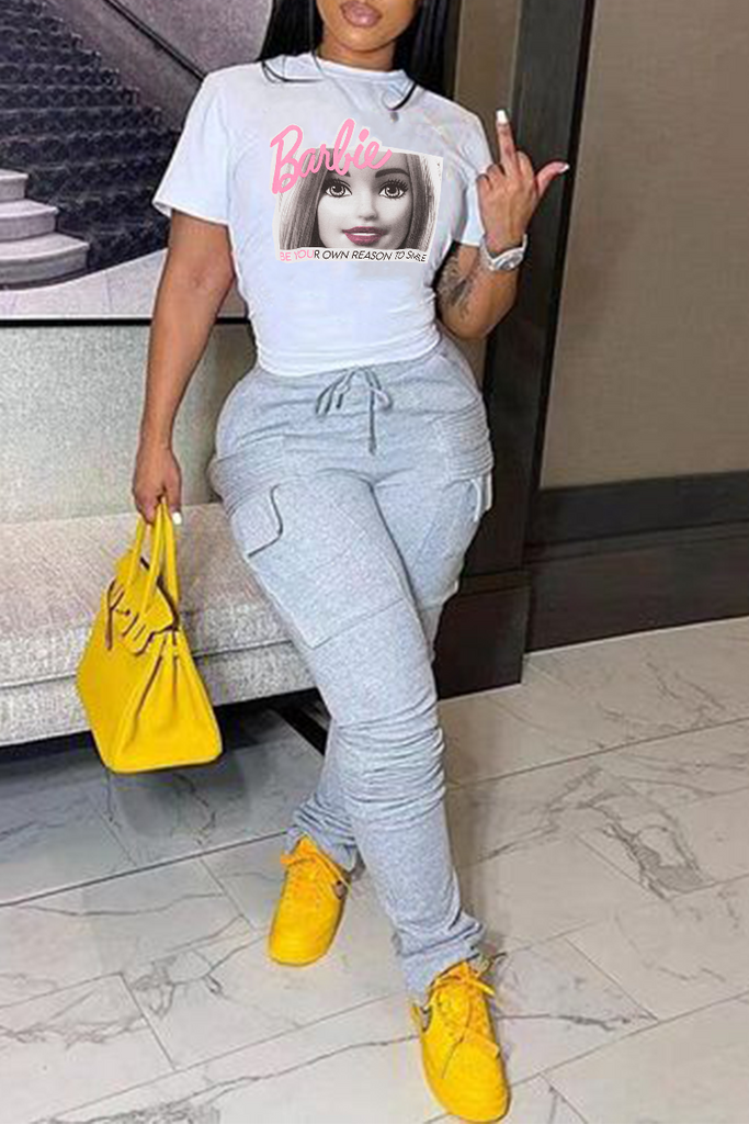 Goosudu Sweet Vintage Print Patchwork O Neck T-Shirts