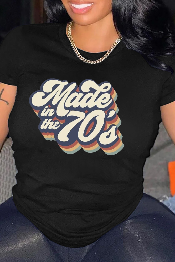 Goosudu Casual Print Patchwork O Neck T-Shirts