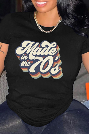 Goosudu Casual Print Patchwork O Neck T-Shirts