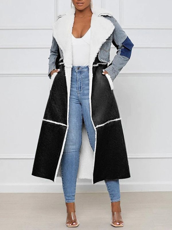 Goosudu Denim Combo Shearling Coat