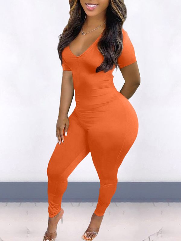 Goosudu V-Neck Drawstring Jumpsuit