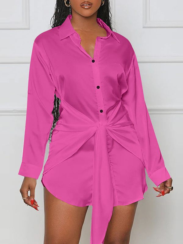 Goosudu Tied-Front Shirt Dress