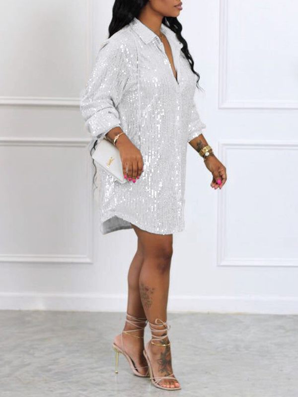Goosudu Sequin Shirt Dress