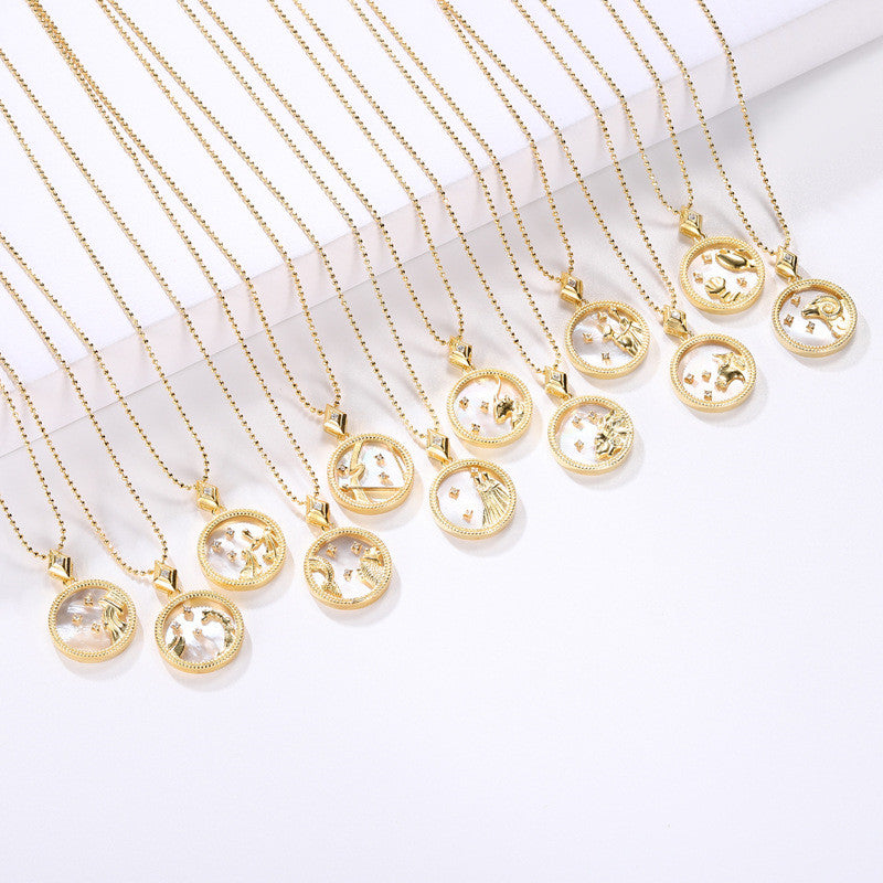 Goosudu Fashion Solid Zodiac Necklace