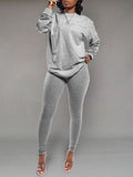 Goosudu Solid Sweatshirt & Pants Set