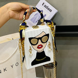 Goosudu Casual Print Patchwork Chains Bags