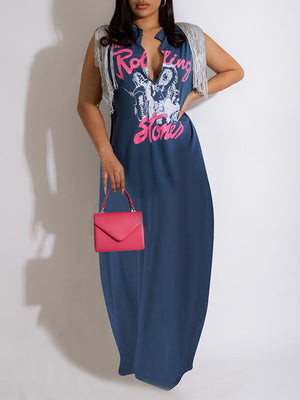 Goosudu Fringe Combo Sleeveless Dress