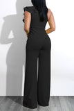 Goosudu Casual Fashion Asymmetric Ruffle Jumpsuit