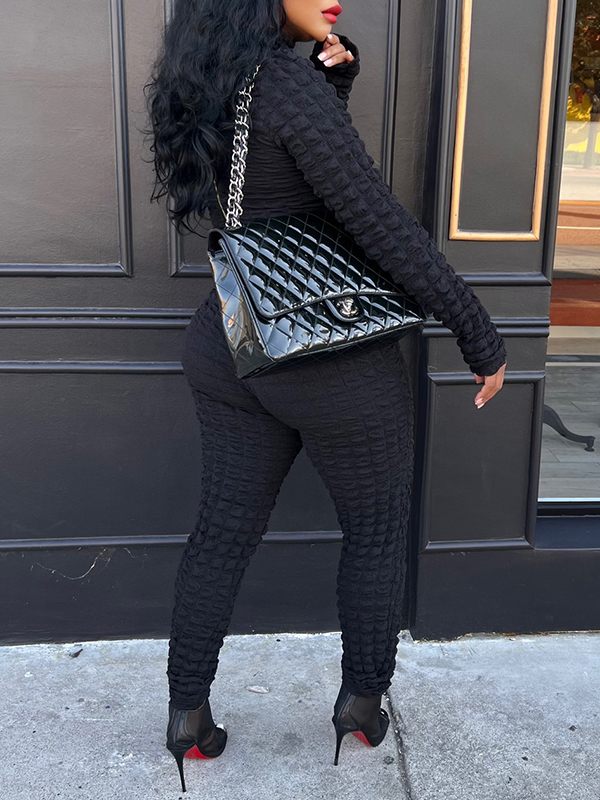 Goosudu Solid Textured Jumpsuit