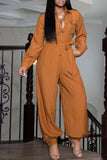 Goosudu Casual Solid Color Loose Sexy Woven Jumpsuit