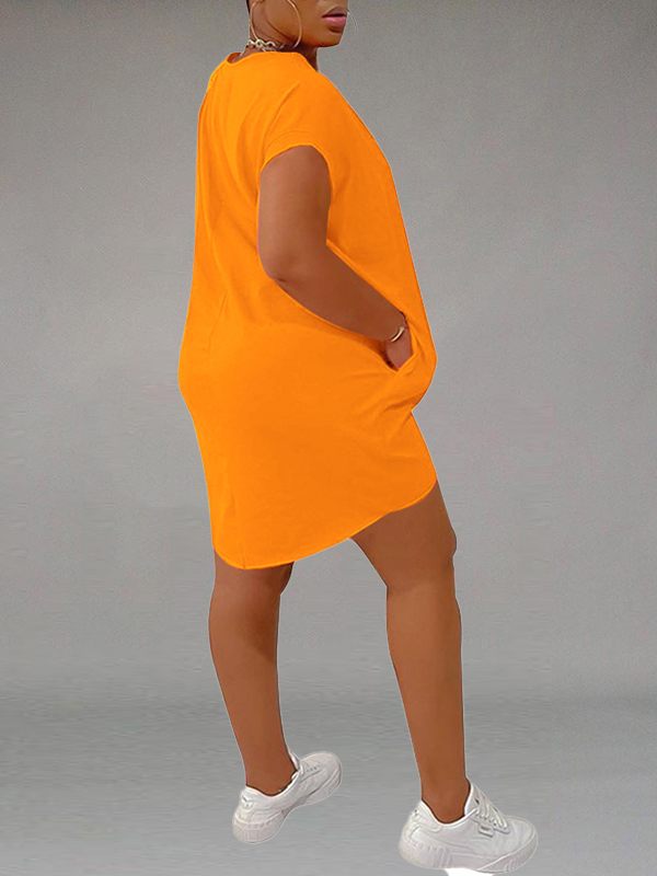 Goosudu Solid Tee Dress with Pockets