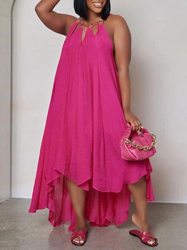 Goosudu Asymmetric-Hem Sleeveless Dress