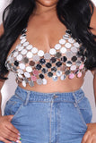 Goosudu Acrylic Mirror Design Unique See-Through Camisole