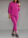 Goosudu Solid Sweatshirt & Pants Set