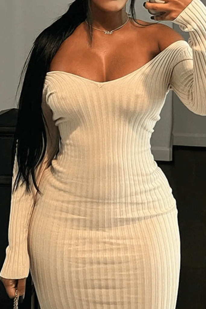 Goosudu Sexy Solid Patchwork V Neck Dresses