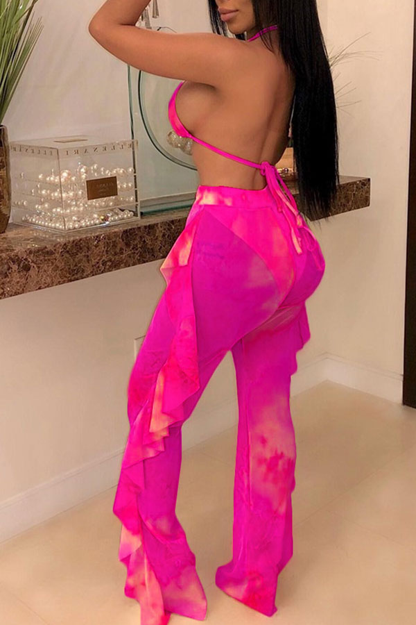 Goosudu Butterfly Print Mesh Elegant High Waist Bikini & Pants