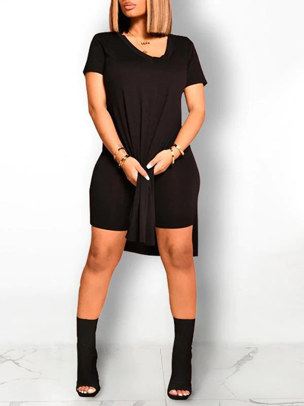 Goosudu Side-Slit Tee & Biker Shorts Set