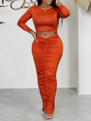 Goosudu Solid Cutout Ruched Dress