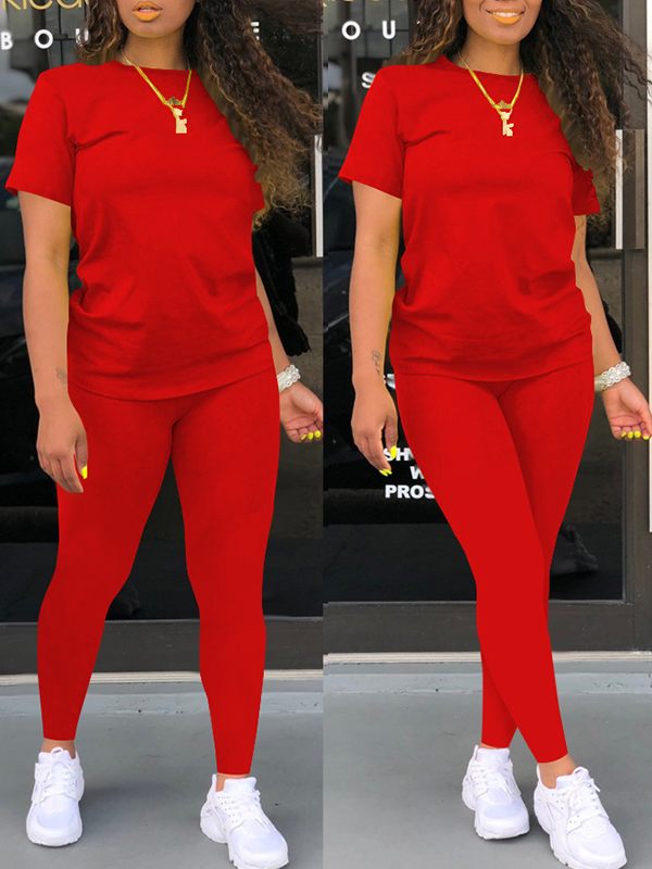 Goosudu Solid Tee & Pants Set