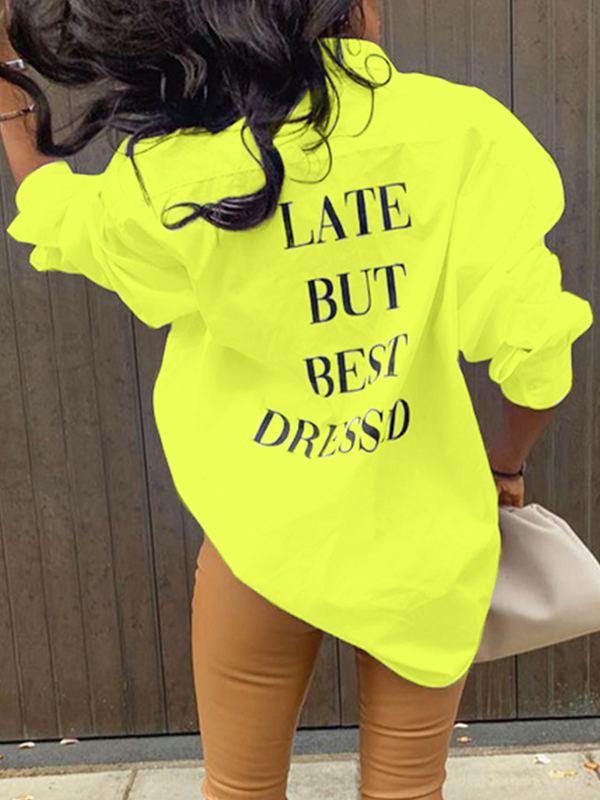 Goosudu Slogan Back Tunic Shirt