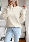 Goosudu Women's Knitted Sweater Crew Neck Pullover