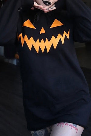 Goosudu Street Print Patchwork Draw String Hooded Collar Straight Dresses