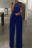 Goosudu Sexy Hot Drilling Patchwork Halter Straight Jumpsuits