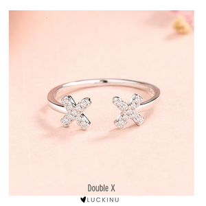 Goosudu "Double X" Sterling Silver Diamond Ring