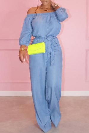 Goosudu Casual Solid Color Off Shoulder Jumpsuit
