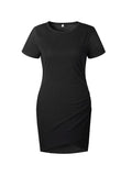Goosudu Solid Asymmetric Tee Dress