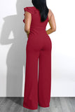 Goosudu Casual Fashion Asymmetric Ruffle Jumpsuit