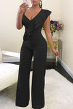 Goosudu Casual Fashion Asymmetric Ruffle Jumpsuit