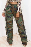 Goosudu Camouflage Punk Pocket Side Tassel Pants
