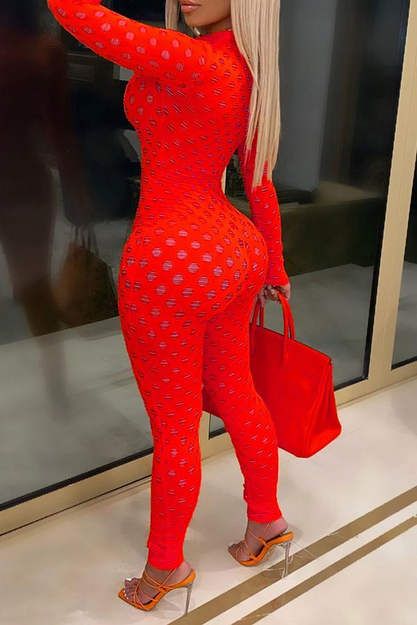 Goosudu Sexy Hollow See-through Slim-fit Jumpsuit