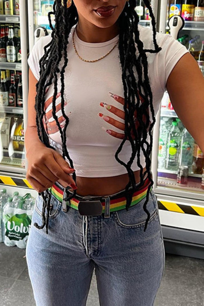 Goosudu Casual Print Basic O Neck T-Shirts