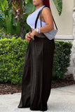 Goosudu Cozy Solid Color Knotted Wide Leg Overalls