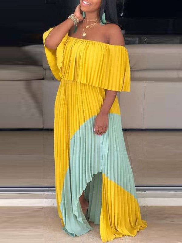 Goosudu Flounce Pleated Dress