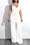 Goosudu Casual Fashion Asymmetric Ruffle Jumpsuit