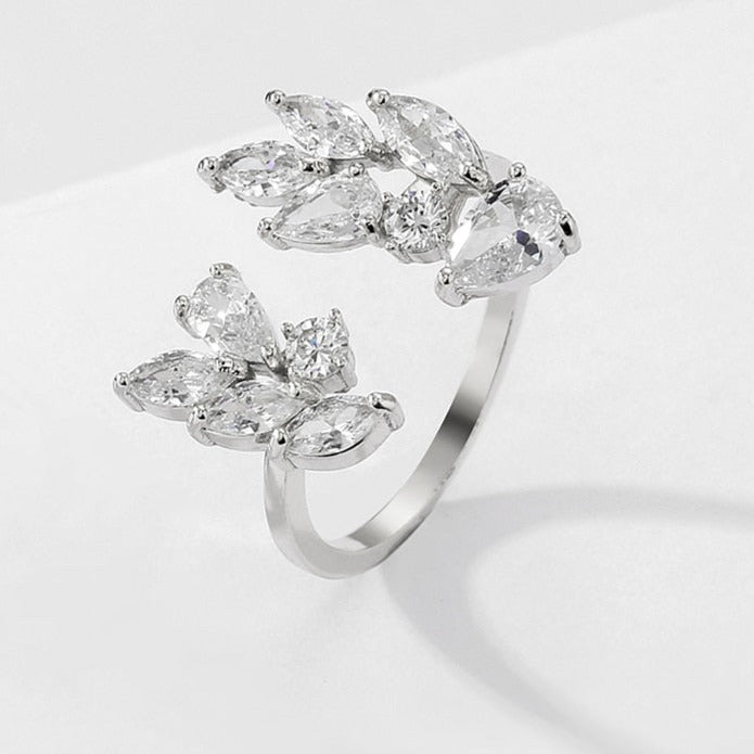 Goosudu Leaf CZ Diamond Ring