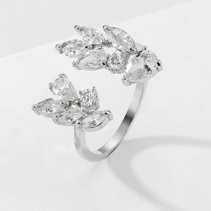 Goosudu Leaf CZ Diamond Ring